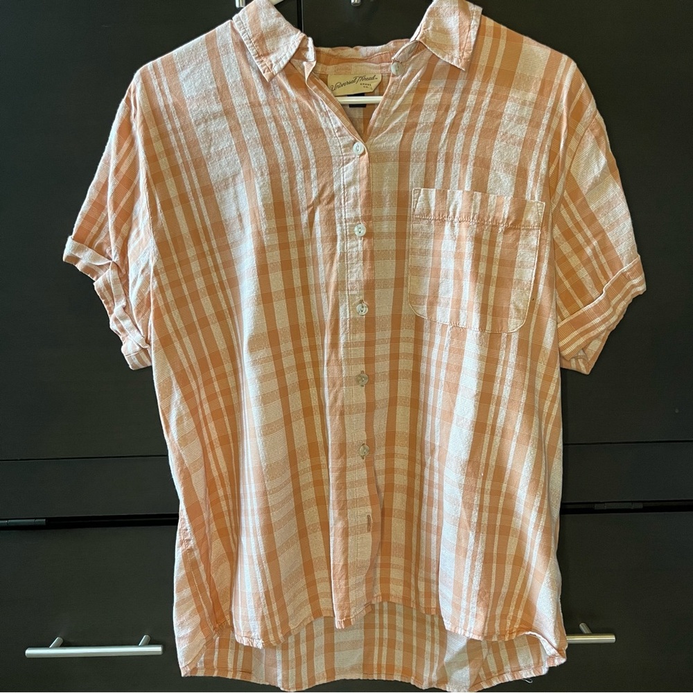 Button Up Plaid Blouse